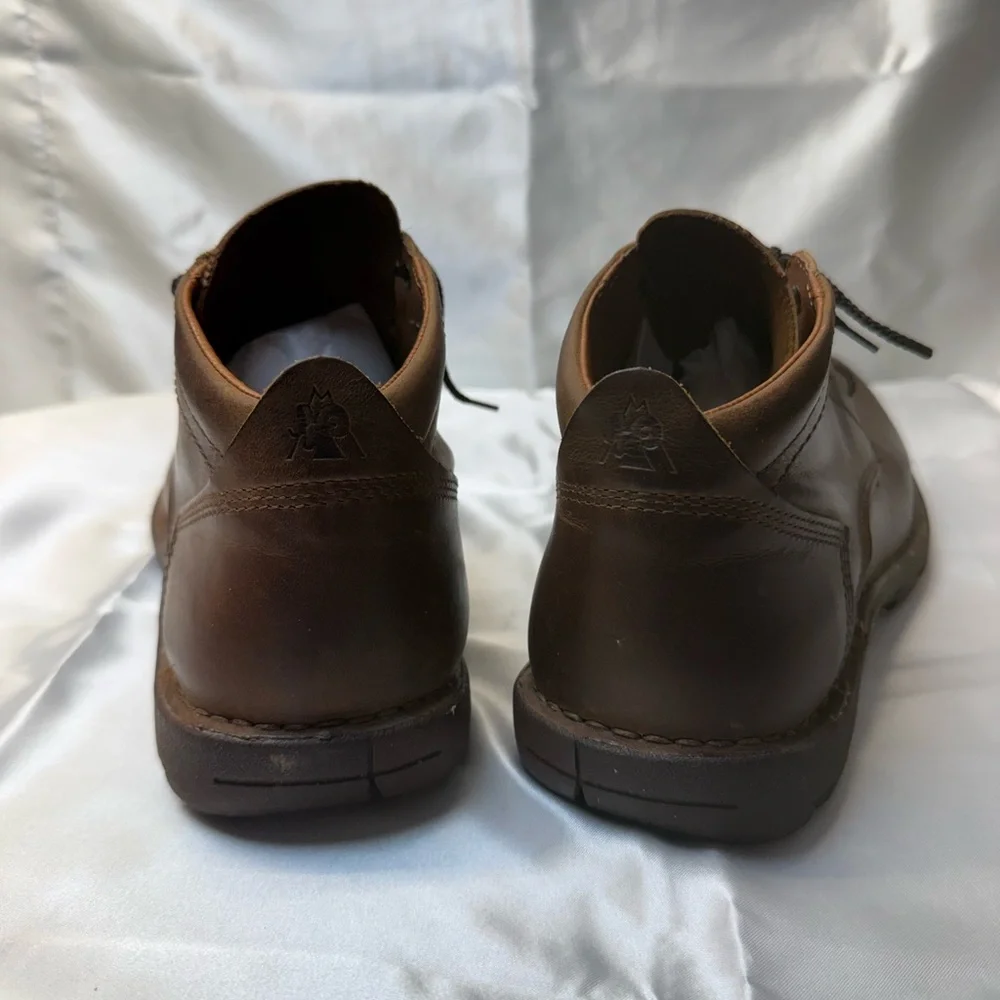 Metro Style Men Boots Rocky Brand Dark Brown Leather Chukka Boots Rubber Sole